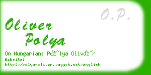 oliver polya business card